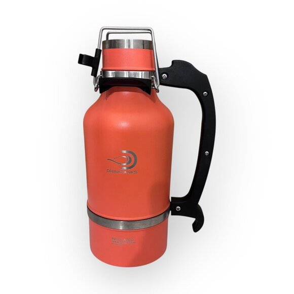 DrinkTanks Growler Travel Keg 64oz Steel Craft with Keg Cap in Coral: Rare Color - Picture 8 of 16